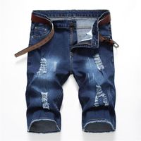 Wholesale Men s Jeans Ripped Men Shorts Capri Fashion Baggy Short Hole Bermuda Stretch Breathable Denim Male