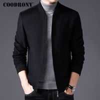 Wholesale COODRONY Men Coat Winter Thick Warm Wool Coat Men Clothes Slim Fit Pea Coat Mandarin Collar Jacket Overcoat Mens Coats C004