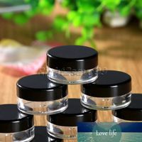 Wholesale 10Pcs ml Mini Cosmetic Portable Empty Cream Jar Pot Eyeshadow Makeup Cosmetic Container Plastic Bottle Black Rose Red Beauty