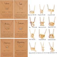 Wholesale Gold Silver Stainless Steel Star Zodiac Sign Constellation Pendant Necklace Women Chain Men Jewelry gift