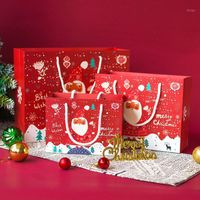 Wholesale Gift Wrap Christmas Bags Santa Sacks Kraft Paper Bag Kids Party Favors Box Decorations For Home Year Vintage Paper1