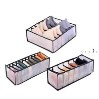 Wholesale Drawer Storage Box Bra Closet Organizer Underpants Socks Finishing Boxs Foldable Grid Divider Bras Sock Supplies NHB13586