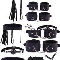 Wholesale NXY SM Bondage Restraints Kits BDSM Sex Handcuffs Whip Anal Plug Mouth Gag Eye Mask Erotic Toy For Couples Adult Game