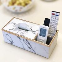 Wholesale Tissue Boxes Napkins Marble PU Leather Box Holder Large Napkin Paper Cover Rectangle Case Home Car Organizer Decorations