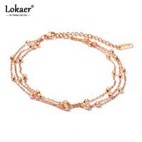 Wholesale Anklets Lokaer Trendy Multi Layer Handmade Beads Anklet For Women Barefoot Sandals Bracelet Foot Gothic Boho Jewelry Gift A19004