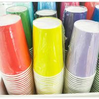 Wholesale 10pcs Pure Colour Party Disposable Paper Cups Juice Cup Diy Decoration Baby Shower Kids Birthday Wedding Picnic Tableware Supply F jllRlO