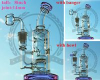 Wholesale Hookah Upline Glass Bong with Spline Perc and Matching Accesories Glas Bongs Oil Rig Pipes mm joint