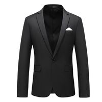 Wholesale Men s Suits Blazers Men Blazer Coats Casual Business Jacket Fashion Mens Formal Wedding Plus Size M Xl Solid White Black