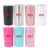 Wholesale 12oz oz Double Wall Skinny Tumbler Mug Vacuum Insulated Glass Stainless Steel Cups Coffee Beer Mugs