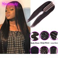 Wholesale Brazilian virgin Hair X6 Lace Closure Straight Human Hair Body Wave Kinky Straight Water Wave Lace Closure Deep Curly Loose Wave quot