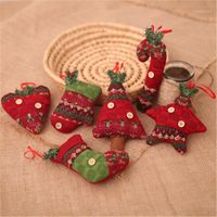 Wholesale Christmas Decorations Cute Tree Decoration Kawaii Pendant Cane Candy Socks For Home Year Party Hanging Doll Decor Kids Gift1