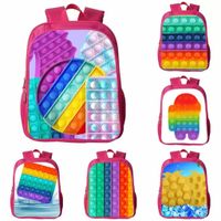 Wholesale Boys Girls Students School Bags Cartoon Backpack Rainbow Bubbles D Printing Puzzle Game Printed Shoulders Bag Back To School Gift
