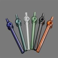 Wholesale Transparent Pipe Glass Cigarette Holder Smoking Solid Color Small Bong Accessories Straight Woman Man Suction Nozzles nt K2