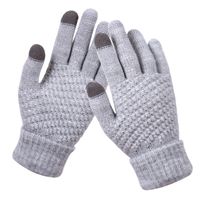 Wholesale Winter Touch Screen Gloves Women Men Warm Elastic Knit Mittens Wool Full Finger Crochet Gloves Gift HHA1654