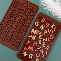 Wholesale DIY chocolate mold number letters silicone mold chocolate flip durable soft candy jelly mold cake tools baking moulds