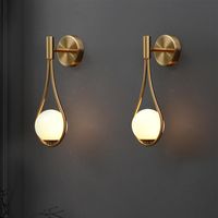 Wholesale led wall light Gold Color white glass shade G9 bedroom Bedside Restaurant Aisle Wall Sconce modern bathroom indoor lighting fixtures L
