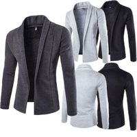 Wholesale Men s Jackets Men Fashion Stylish Long Sleeve Slim Fit Knit V Neck Cardigan Sweater Coat Jacket Casual Male Coats