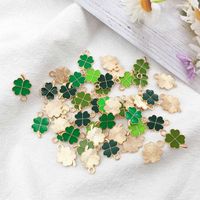 Wholesale Mixed Enamel Green Clover Leaves Butterfly Charms Pendants Diy Neacklace Bracelet Leaf Jewelry Making