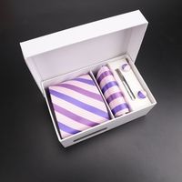 Wholesale luxury high quality designer Lanu boutique men s tie gift box fixed print stripe jacquard business suit security