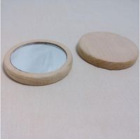 Wholesale Mini Round Makeup Mirror Wooden Borders Hand Mirrors Primary Color Pocket Looking Glass Fashion Lady Cosmetic Decor ys G2