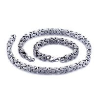 Wholesale Chains mm Silver Color Charm Bike Jewelry L Stainless Steel Gold Black Byzantine Box Chain Mens Women Necklace Bracelet cm