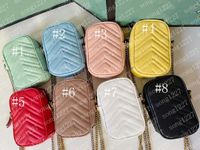Wholesale 598G597 The most beautiful Mini mobile phone bags ladies fashion one shoulder bag bronze chain classic luxury CM