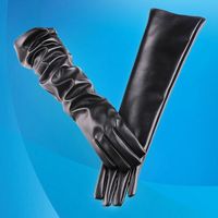 Wholesale Five Fingers Gloves Long PU Leather Women Opera Evening Party Faux Over Elbow Winter