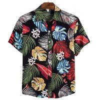 Wholesale Men s Casual Shirts JESSIC Harajuku Beach Loose Surf Shirt Short Sleeve Hawaiian Summer Floral