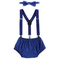 Wholesale Unisex Baby Clothes Set Cake Smash Outfit Set Suspenders Pants Shorts Bow Tie Cute Baby Boy and Girl Photo Shoot Clothes LJ201223