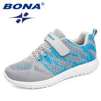 Wholesale BONA Arrival Style Children Casual Shoes Mesh Sneakers Boys Girls Flat Child Running Light Fast Free Shippin