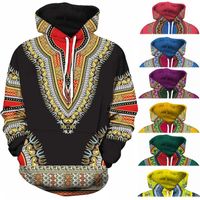 Wholesale Ethnic Clothing Spandex Bazin Riche Traditional Print Pullover African Dashiki Hoodie D Pattern Red Yellow Purple Black Orange Blue Green1