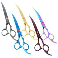 Wholesale Hair Scissors quot Professional Pet Grooming Dog Cutting Curved Head Shears Japan C Thinning Clipper LZS0597