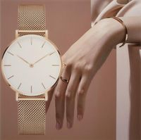 Wholesale Nice good new simple clock Luxury silver rose gold fashion Watch mm Stainless steel women WristWatch lovers clock whosale dropshipping
