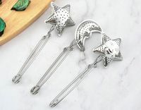 Wholesale 7styles Stainless Steel Tea Strainer Tea Spoon Seasoning Infuser Star Shell Oval Round Heart Shape Strainer Teaware Sea Shipping W68
