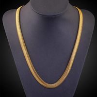 Wholesale Chains MM Cool Link Chain Men Necklace Flat Snake Bone Women Necklaces High Quality Gold Hiphop Jewelry Female Lady Lover Gifts