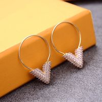 Wholesale Luxury Designer Jewelry Women Earring Letter V hoop with diamond copper Elegant Wing Charm earrings fashion jewelry hot sale new style