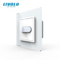 Wholesale Livolo EU standard New Human Induction Touch Induction Switch Glass Panel Home Wall Light Switch Infrared Induction no logo1