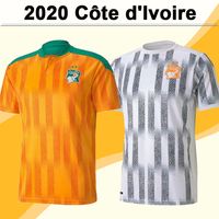 Wholesale 2020 Côte D Ivoire KESSIE Mens Soccer Jerseys ZAHA CORNET DROGBA Team Home Orange Away White Gray Football Shirt Short Sleeve Uniforms