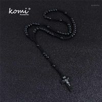 Wholesale Pendant Necklaces Komi Catholic Orthodox mm Wooden Rosary Beads Brand Religious Jesus Praying Jewelry1
