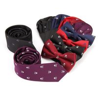 Wholesale Bow Ties Tie Handkerchief Set Print Skull Pocket Square Polyester Bowknot Necktie Handkie Wedding Butterfly Purple Black Blue
