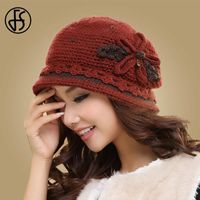 Wholesale Beanie Skull Caps FS Winter Hats For Women Beanie Hat Knitted Autumn Beanies Red Brown Warm Solid Bonnet Gorros Mujer Invierno