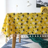 Wholesale Table Cloth Cotton Linen Country Style Pineapple Print Multifunctional Rectangle Cover Tablecloth For Kitchen
