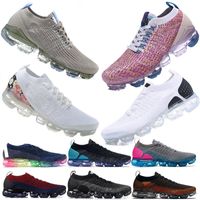 Wholesale 2019 Chaussures Moc Laceless Casual Shoes Triple Black Designer Mens Women Sneakers Fly White knit Air cushion Trainers Zapatos K2R5