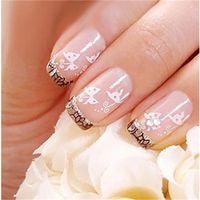 Wholesale Hollow Faded Color Nail Sticker Lady Manicure Decoration Decals PVC Laser Film Nails Stickers Nailpolish Mold New Arrival px L2