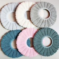 Wholesale Winter Toilet Seat Covers Warm Solid Color Plush Toilet Pad Type O Bathroom Wc Cushions Accessories Elastic Washable Hot Sale zb G2