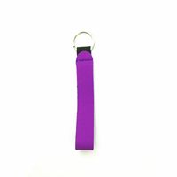 Wholesale Solid Color Neoprene Wristlet Keychains Lanyard Strap Band Split Ring Key Chain Holder Key Hand Wrist Lanyard Keychain Girls Women N2