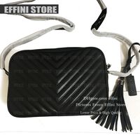 Wholesale Lou crossbody camera bag in quilted leather fashion designer cross body shoulder bags womens Effini high quality black mini handbags purses with tassel