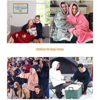 Wholesale Lazy Blankets Pullover Fleece Hooded Portable TV Fashion Blanket Outdoor Cold Winter Warm Night Gown XD24099