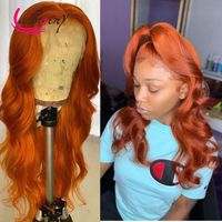 Wholesale Lace Wigs Ginger x6 Closure Front Orange HD Frontal Human Hair Pre Plucked Baby Wig Boday Wave Glueless Bob