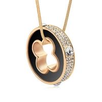Wholesale Luxury High quality Four Leaf Shape Female Pendant Gold Necklace Clover Ineffa Chains Necklaces Women for Thanks Giving Day Gift